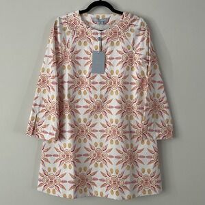 NWT Hill House The Artemis Shift Dress Orange Shell Mosaic XS Resortwear Coastal